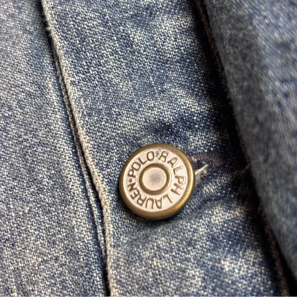 Polo by Ralph Lauren Blue Denim Casual Button Down Workshirt - Picture 3 of 4